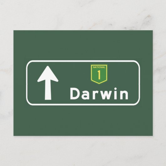 Carte Postale SYMBOLE ROUTIER DE Darwin, Australie (Devant)