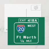 Carte Postale Symbole routier de Fort Worth, TX (Devant / Derrière)