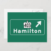 Carte Postale Symbole routier de Hamilton, Canada (Devant / Derrière)