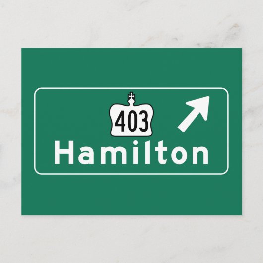 Carte Postale Symbole routier de Hamilton, Canada (Devant)