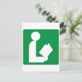 Carte Postale Symbole routier de la bibliothèque (Debout devant)