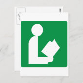 Carte Postale Symbole routier de la bibliothèque (Devant / Derrière)