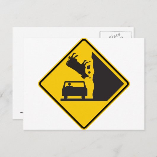 CARTE POSTALE SYMBOLE ROUTIER DE LA ZONE VACHE EN CHUTE (Devant / Derrière)