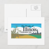 Carte Postale Symbole routier de l'Illinois - USA (Devant / Derrière)