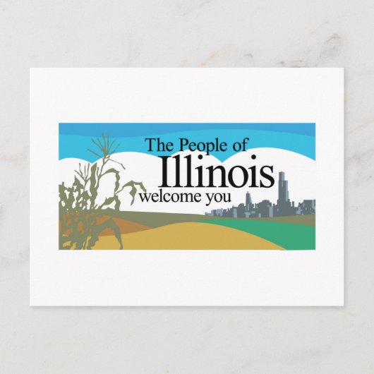 Carte Postale Symbole routier de l'Illinois - USA (Devant)