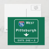Carte Postale Symbole routier de Pittsburgh, PA (Devant / Derrière)