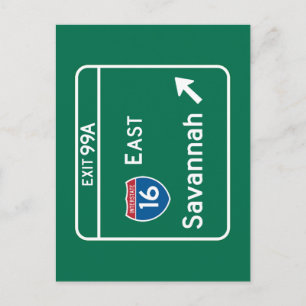 Carte Postale SYMBOLE ROUTIER DE Savannah, GA