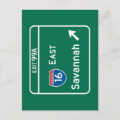 Carte Postale SYMBOLE ROUTIER DE Savannah, GA (Devant)