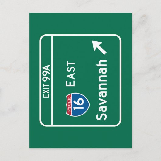 Carte Postale SYMBOLE ROUTIER DE Savannah, GA (Devant)