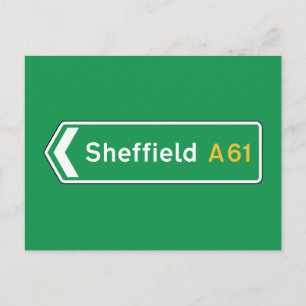 Carte Postale Symbole routier de Sheffield, Royaume-Uni