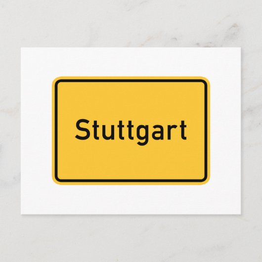 Carte Postale Symbole routier de Stuttgart, Allemagne (Devant)