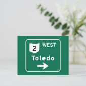 Carte Postale Symbole routier de Toledo, OH (Debout devant)
