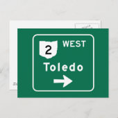 Carte Postale Symbole routier de Toledo, OH (Devant / Derrière)