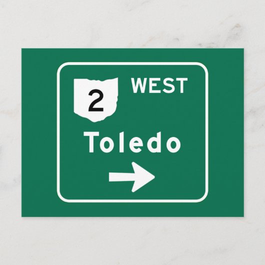 Carte Postale Symbole routier de Toledo, OH (Devant)