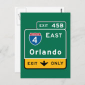 Carte Postale SYMBOLE ROUTIER D'Orlando, FL (Devant / Derrière)