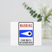 Carte Postale Symbole routier du quartier de Crime Watch (Debout devant)