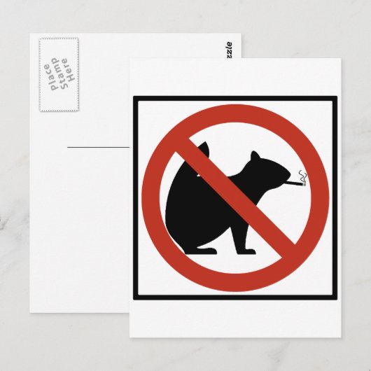 Carte Postale Symbole routier interdit de fumer (Devant / Derrière)