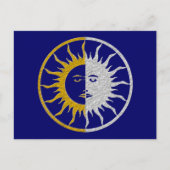 Carte Postale Symbole SOLEIL ET LUNE - or argent (Devant)