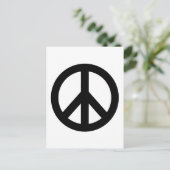CARTE POSTALE SYMBOLE SYMBOLE DE LA PAIX BLANC NOIR (Debout devant)