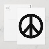 CARTE POSTALE SYMBOLE SYMBOLE DE LA PAIX BLANC NOIR (Devant / Derrière)