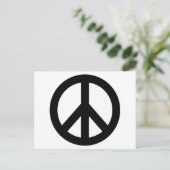 CARTE POSTALE SYMBOLE SYMBOLE DE LA PAIX BLANC NOIR (Debout devant)