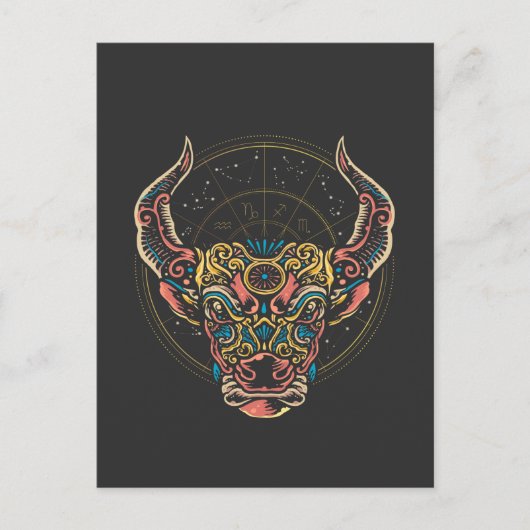 Carte Postale Symbole Taurus Zodiac Horoscope (Devant)