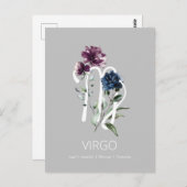 Carte Postale Symbole Vierge Floral Moderne (Devant / Derrière)