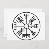 Carte Postale Symbole viking vegvisir Norse Shield Odin (Devant / Derrière)