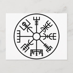 Carte Postale Symbole viking vegvisir Norse Shield Odin