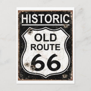 Carte Postale Symbole Vintage de la Route 66 historique
