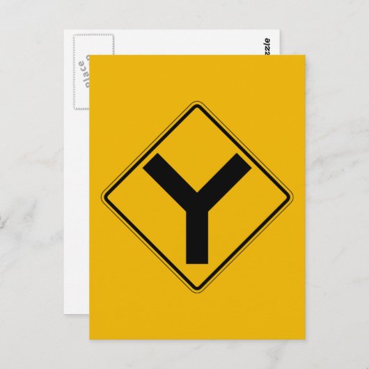 Carte Postale Symbole Y, Signal d'avertissement de trafic, États (Devant / Derrière)
