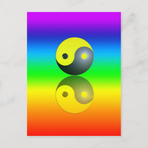 Carte Postale Symbole Yin et Yang auf Chakra Farben Motiv 1