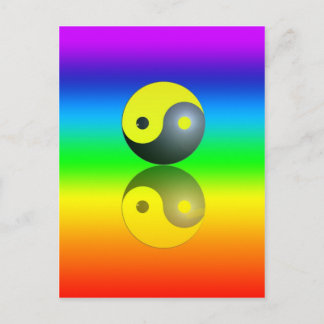 Carte Postale Symbole Yin et Yang auf Chakra Farben Motiv 1