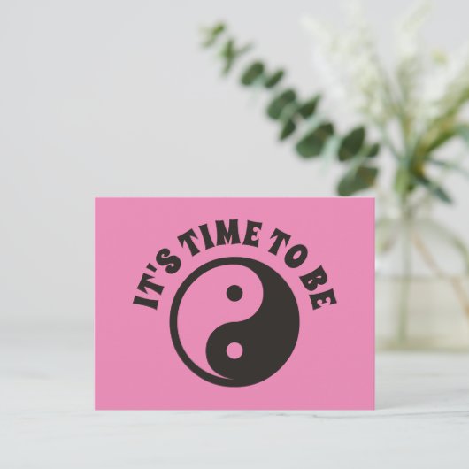 Carte Postale Symbole Yin Yang - conception de tatouage solide (Debout devant)