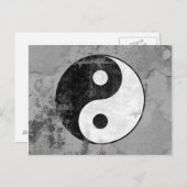 Carte postale Symbole Yin Yang en détresse (Devant / Derrière)