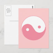 Carte Postale Symbole Yin-Yang rose (Devant / Derrière)