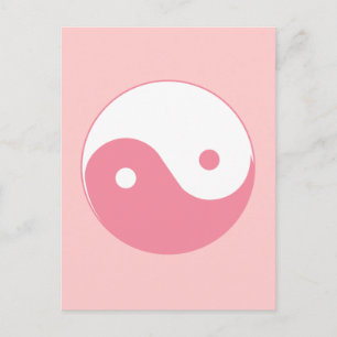 Carte Postale Symbole Yin-Yang rose