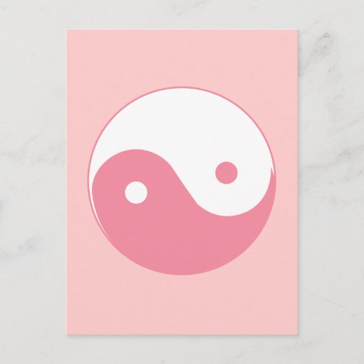 Carte Postale Symbole Yin-Yang rose (Devant)