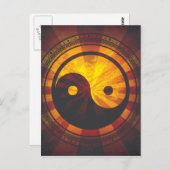 Carte Postale Symbole Yin Yang vintage (Devant / Derrière)