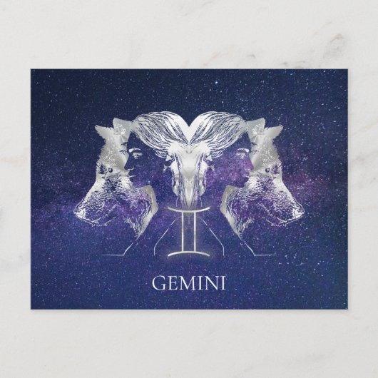 Carte Postale Symbole Zodiac Sky Gemini de la Voie Lactée (Devant)