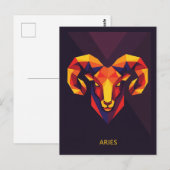 Carte Postale SYMBOLE Zodiaque Aries (Devant / Derrière)