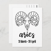 Carte Postale Symbole zodiaque Aries (Devant / Derrière)
