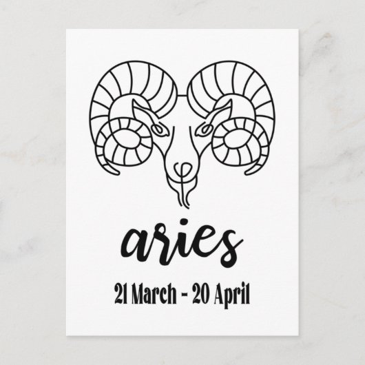 Carte Postale Symbole zodiaque Aries (Devant)