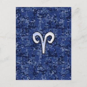 Carte Postale SYMBOLE Zodiaque Aries sur la caméra numérique ble