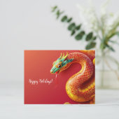 Carte Postale symbole zodiaque chinois nouvelle année 2025 serpe (Debout devant)