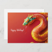 Carte Postale symbole zodiaque chinois nouvelle année 2025 serpe (Devant / Derrière)