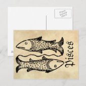 Carte Postale Symbole Zodiaque de la Renaissance médiévale (Devant / Derrière)