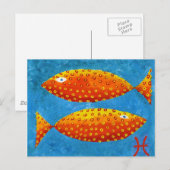 Carte Postale Symbole Zodiaque des Poissons Horoscope (Devant / Derrière)