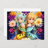 Carte Postale SYMBOLE Zodiaque Gemini (Devant / Derrière)