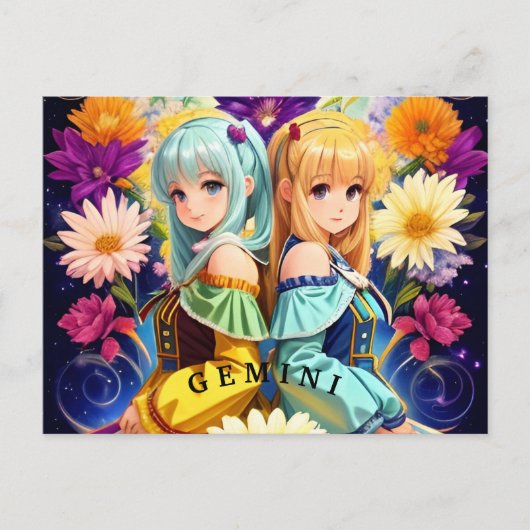 Carte Postale SYMBOLE Zodiaque Gemini (Devant)